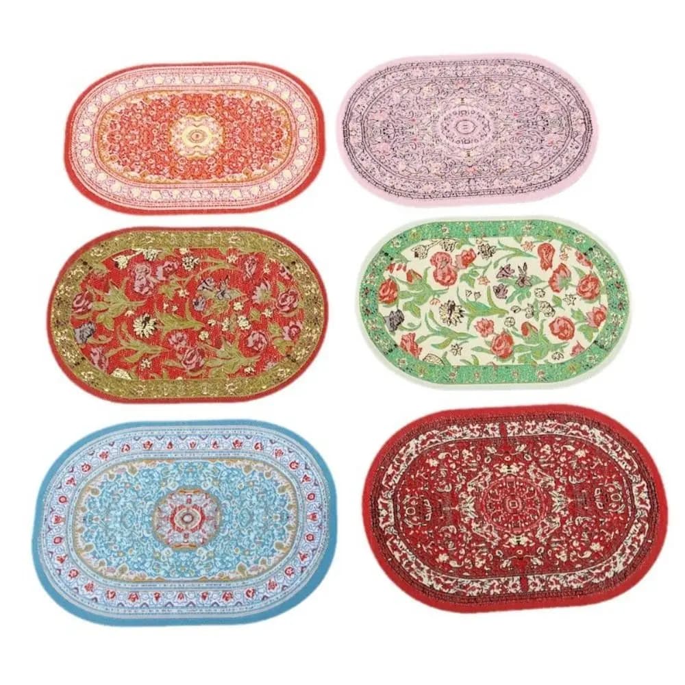 Tapis de maison de course multicolore, accessoires de beurre de jouet, nar, rond, tissage l'inventaire, maison de jeu, style turc, polymères de revêtement de sol