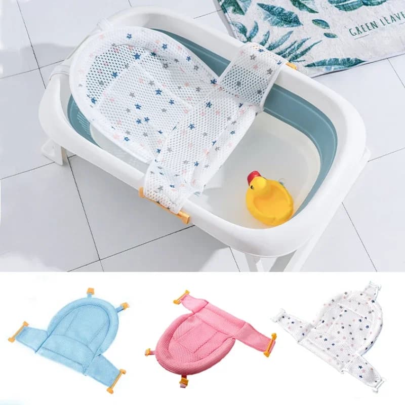 Tapis de bain pour bébé, filet en T réglable pour nouveau-né, protection de bain, accessoires de bain, produits pour bébé, tapis et douche pliables