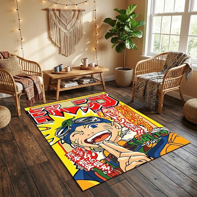 Tapis de sol Naruto avec personnage Naruto, doux et antidérapant, décoration de maison, salon, chambre à coucher, pour les Fans d'anime