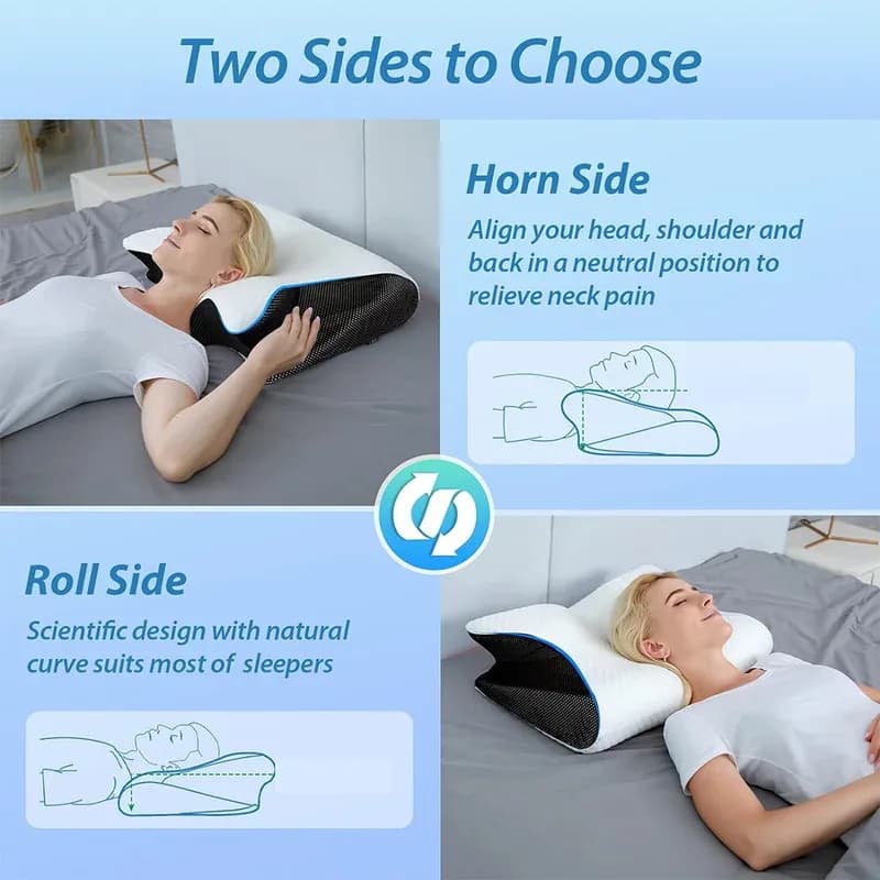 Oreiller cervical à mémoire de forme papillon, oreiller de sommeil confortable en mousse à mémoire d