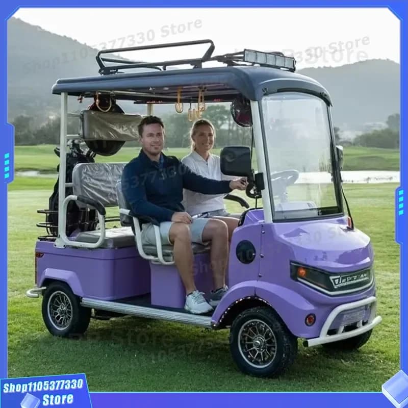 Voiturette de golf électrique 2000W 60V, scooter 4 roues avec pare-brise avant, véhicule tout-terrai