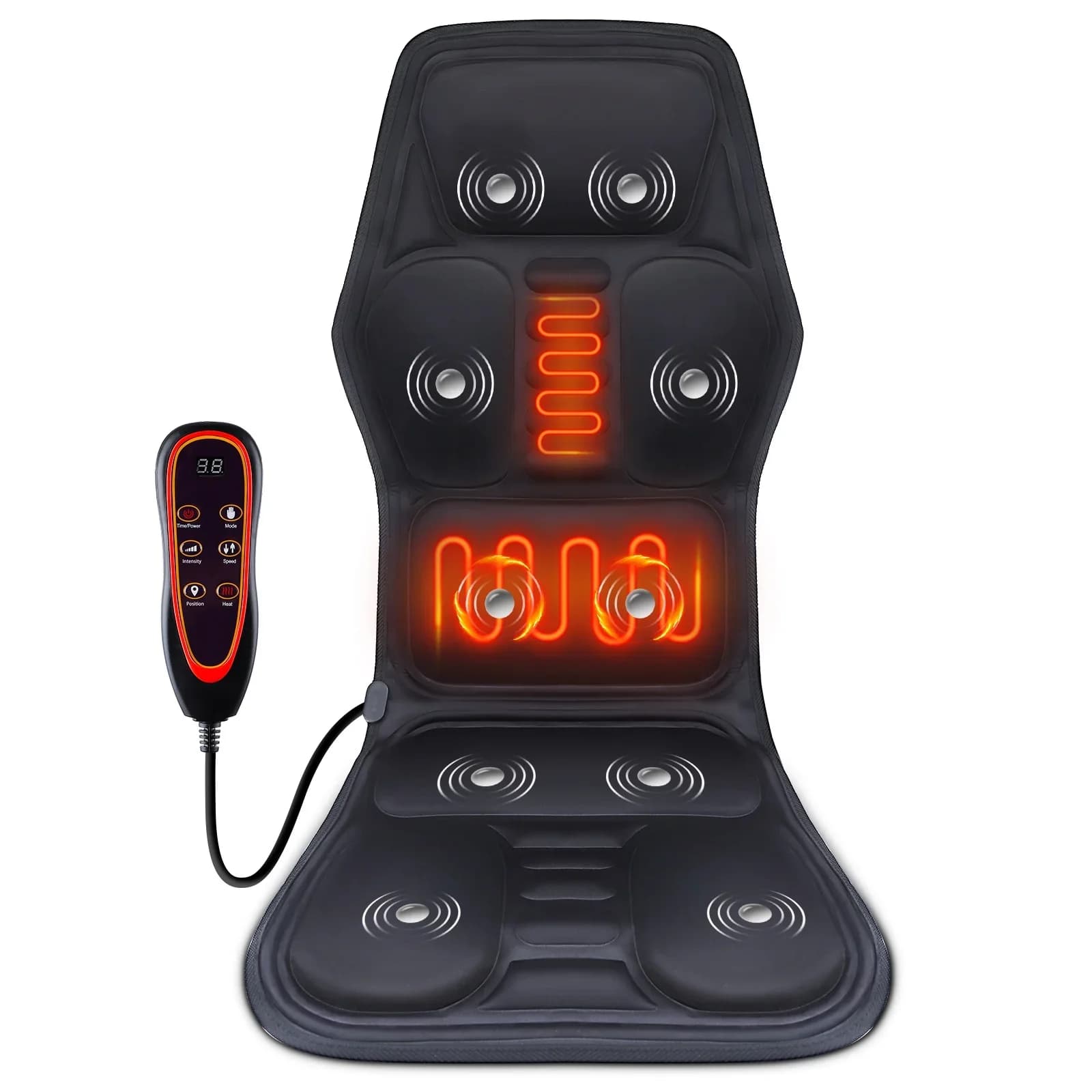 Masseur de dos électrique infrarouge, chaise de Massage complète du corps, coussin chauffant, vibrat