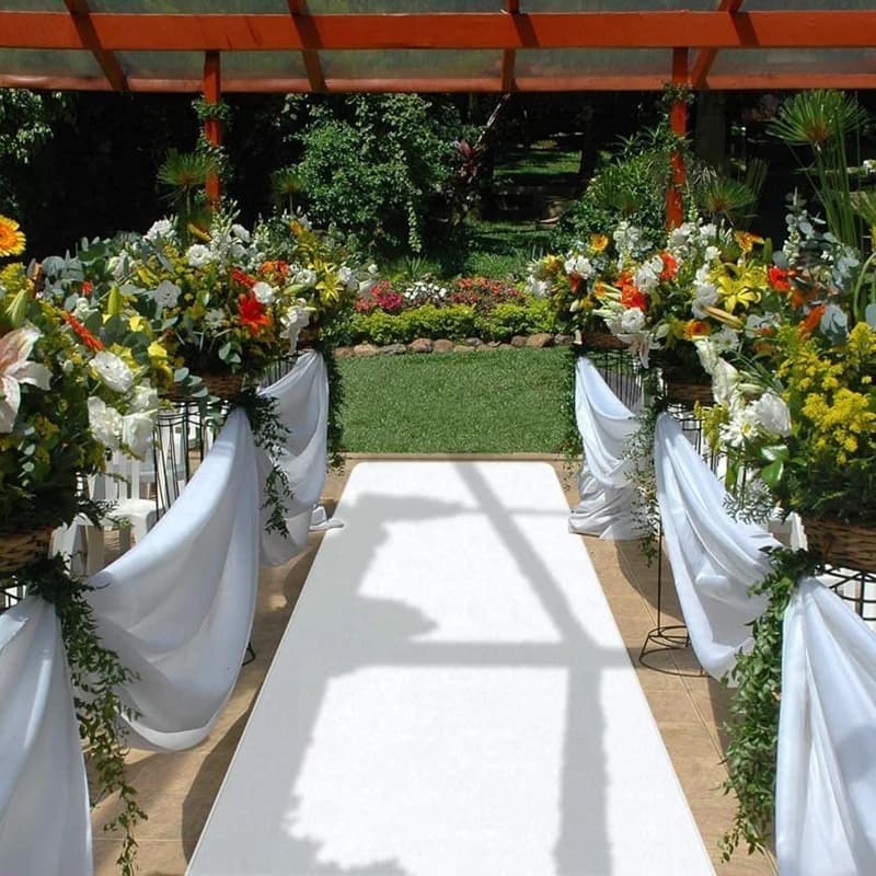 Tapis de mariage en tissu non tissé non ald, tapis blanc, tapis de fête rigour, longueur personnalisée, épaisseur 1 mm