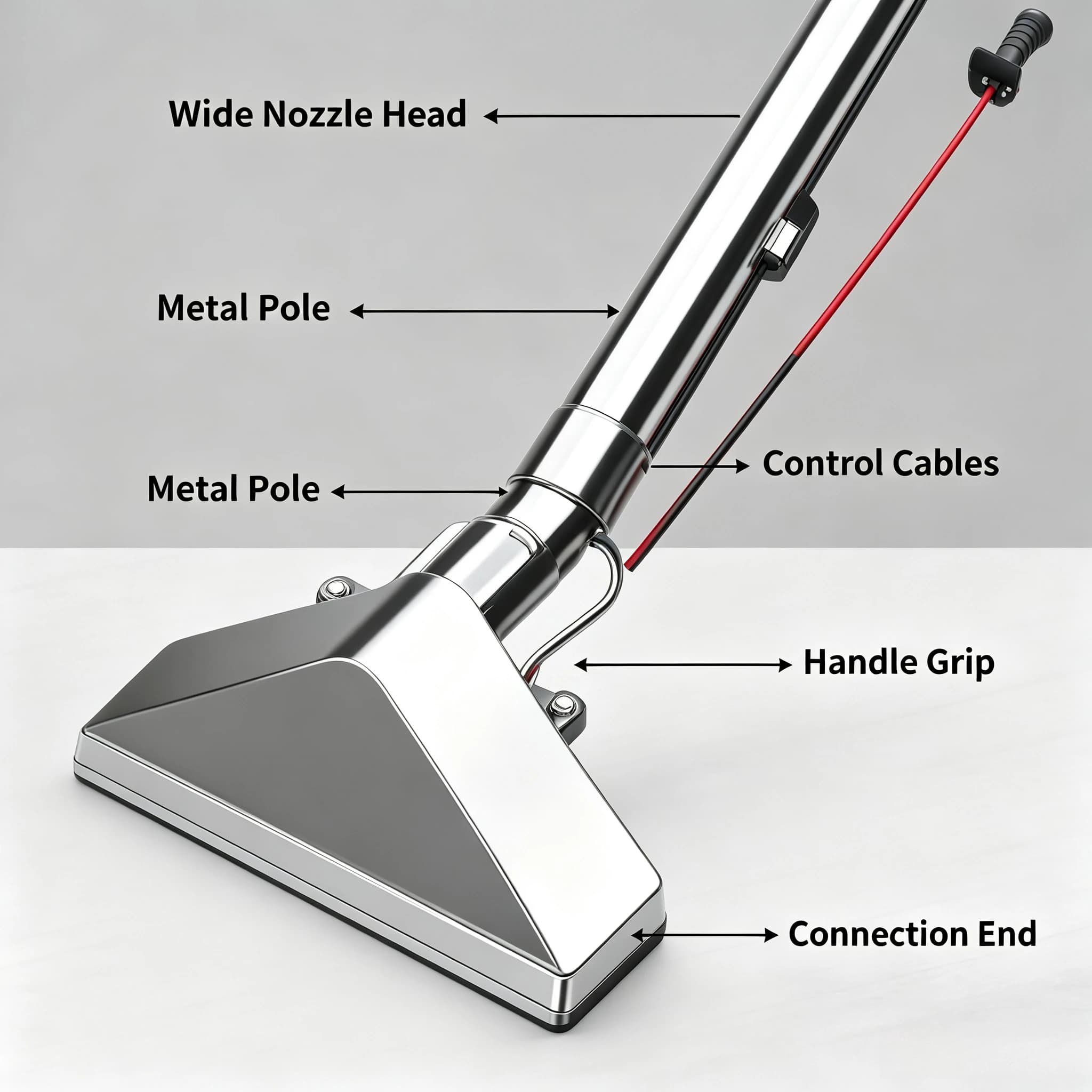 Tête d'aspiration pour tapis en acier inoxydable, accessoire de nettoyage vapeur tout-en-un pour machine de nettoyage intégrée