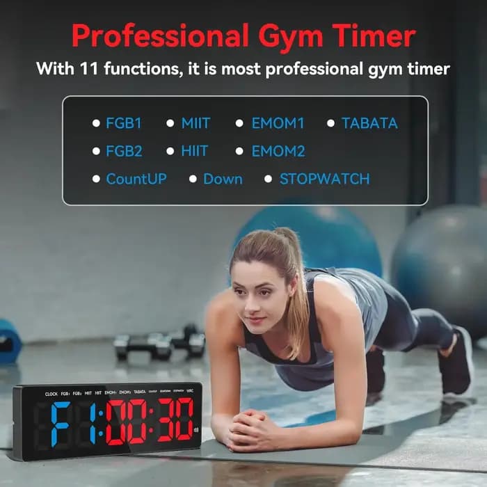 Minuterie de gymnastique numérique 3.5 pouces, compte à rebours/haut, horloge, affichage LED Ultra-c