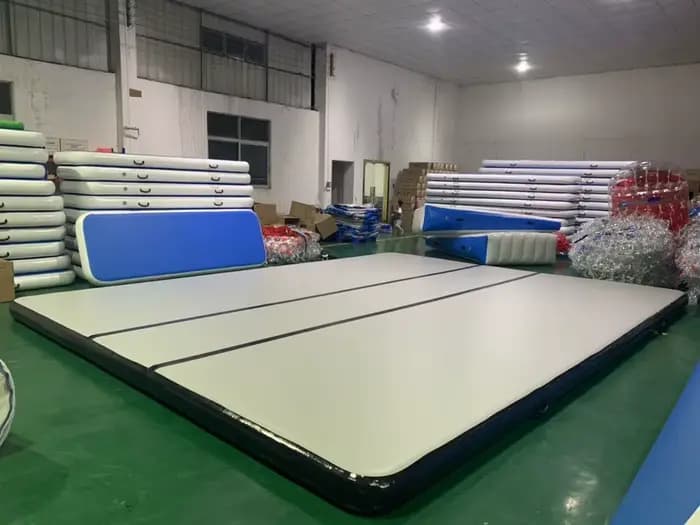 Tapis de gymnastique gonflable de grande taille, 6x6x0,2 m, avec pompe, piste de tumbling, exercices