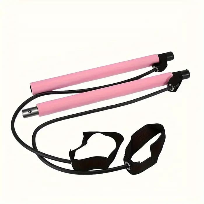 Barre de Pilates réglable avec bandes de résistance, barre d'entraînement portable pour le corps ent