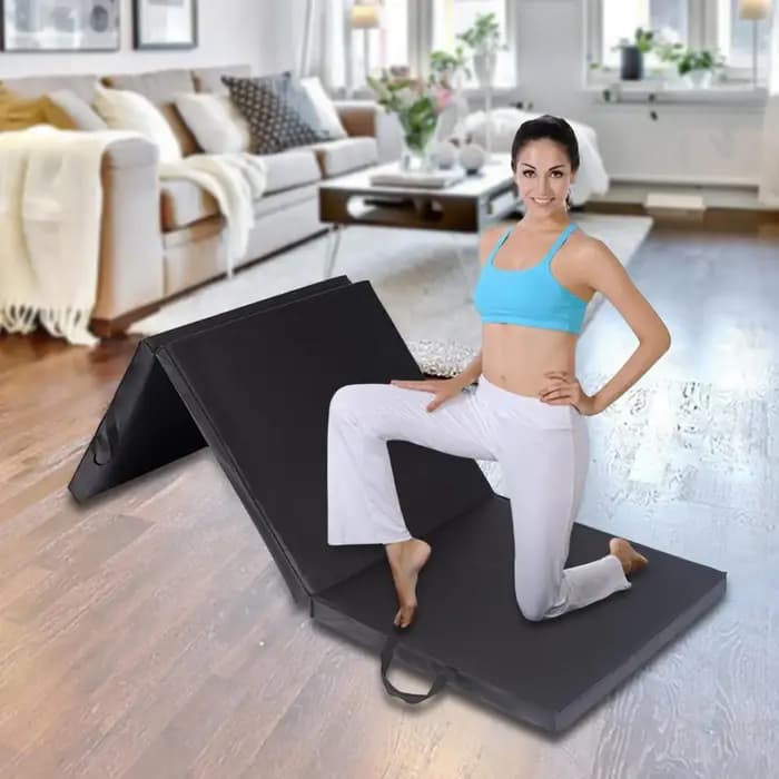 Tapis d'exercice pliable en trois parties, coussin épais pour salle de sport à domicile, idéal pour l'équilibre, les étirements, la gymnastique, l'extérieur, l'intérieur et le MMA.