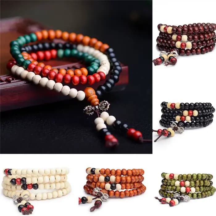 Bracelets de prière Mala bouddhistes pour hommes et femmes