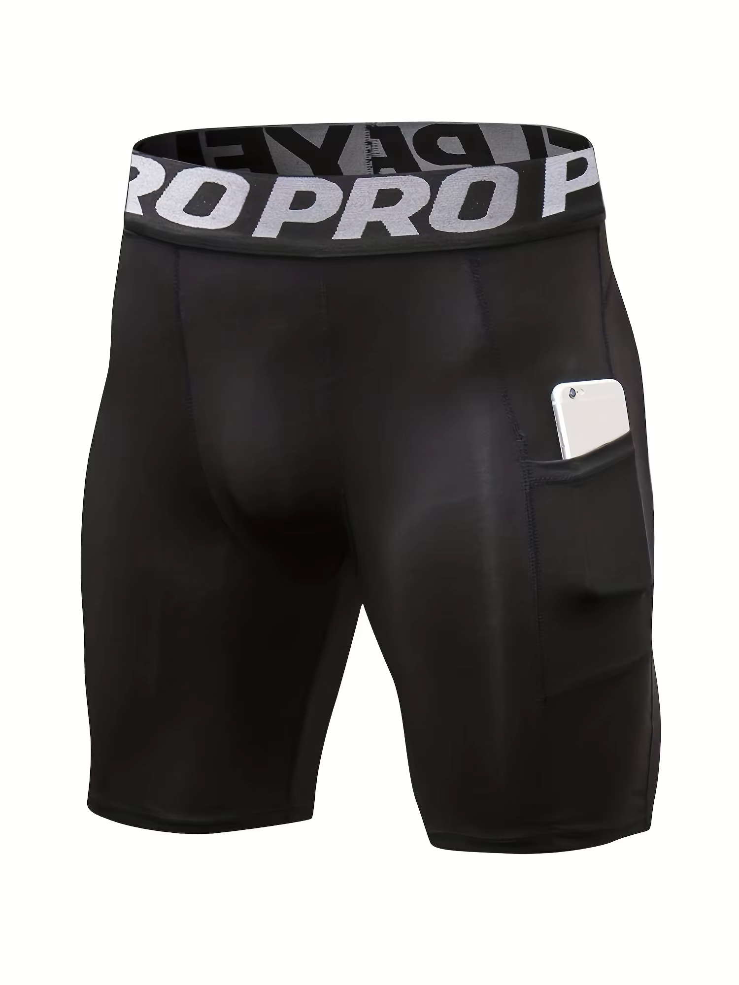 Shorts de compression pour hommes avec poche, en spandex, pour la course à pied, le sport, l'entraîn