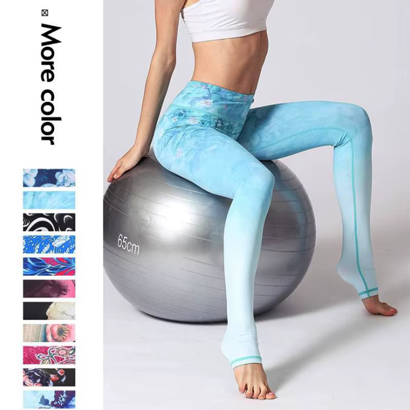 Pantalon de Yoga pour femmes, collant de sport, taille haute, à motif Floral, Push-Up, de course, d'