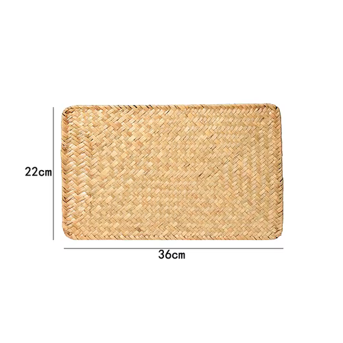 Tapis de Table tissé pour bol, dessous de plat, style Pastoral, isolant, européen, en paille, pour T