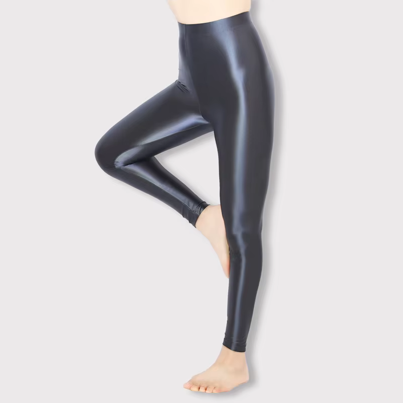 Pantalons de yoga de sport collants opaques lisses en satin collants brillants bas de soie sexy legg