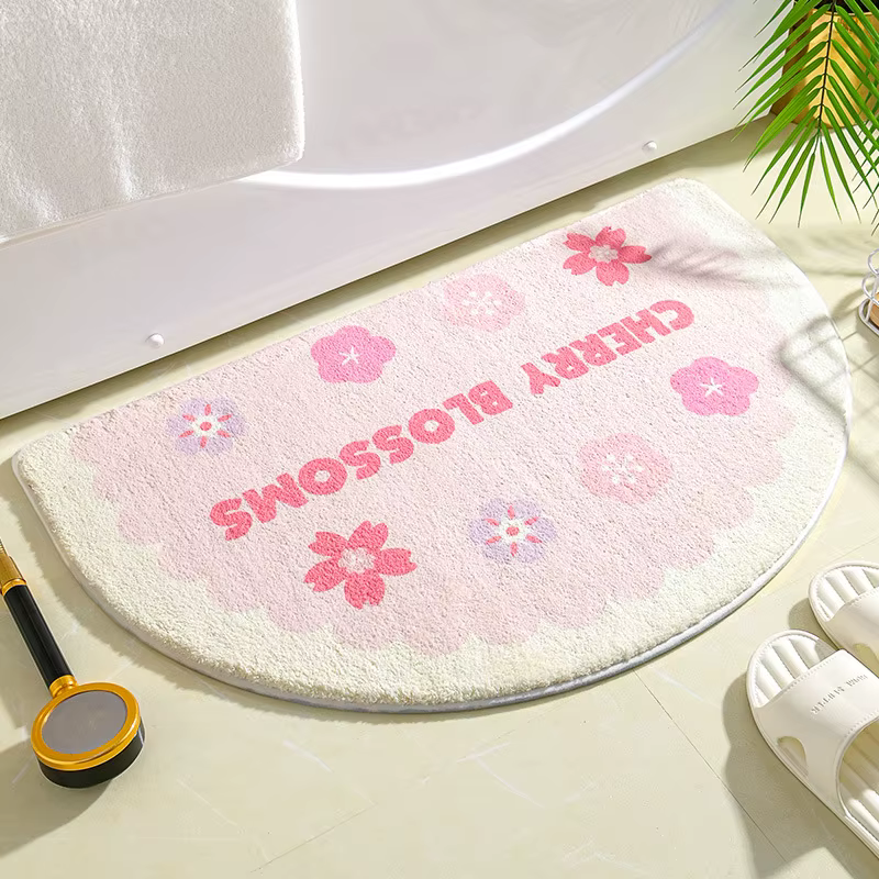 Ins – tapis de bain simples à petites fleurs fraîches, tapis de sol pour entrée de maison, chambre à