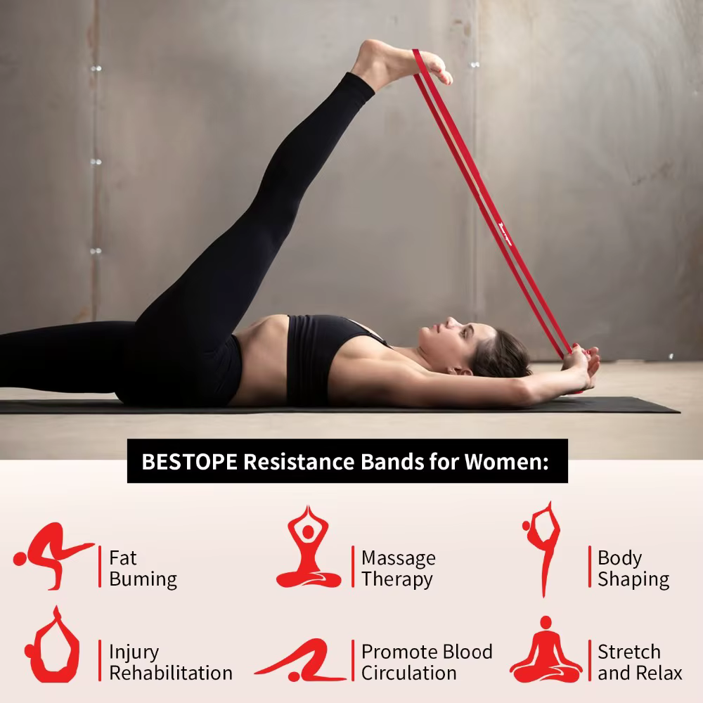 1 pièces Fitness bande élastique Tpe bande de résistance Yoga assistance bande de Tension Latex cord