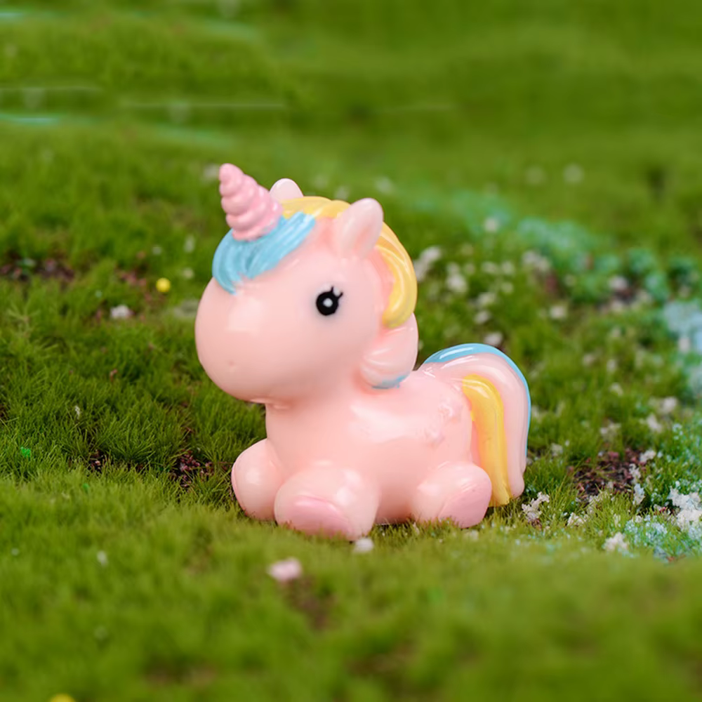 Figurines miniatures de licorne en résine, Mini artisanat de licorne mignon, Micro décoration de pay