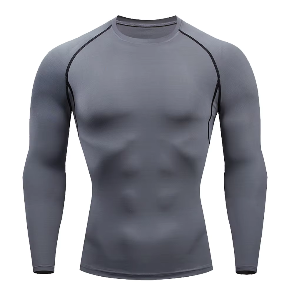 Nouveaux hommes T-Shirt de sport séchage rapide chemise de course à manches longues chemises de Comp