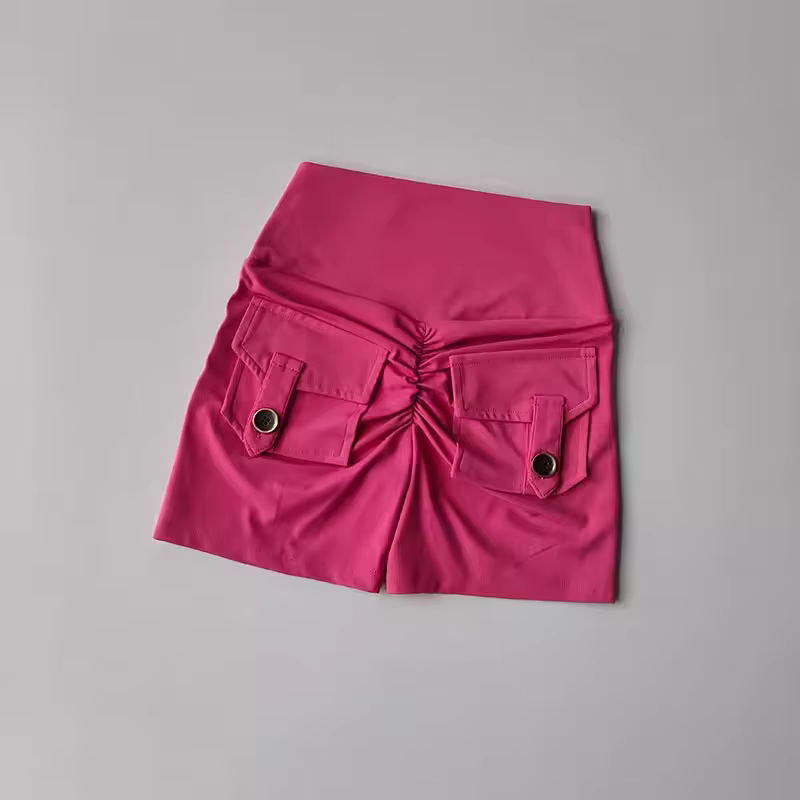 Shorts de yoga taille haute avec poches pour femmes, collants push-up, shorts de course, shorts de f