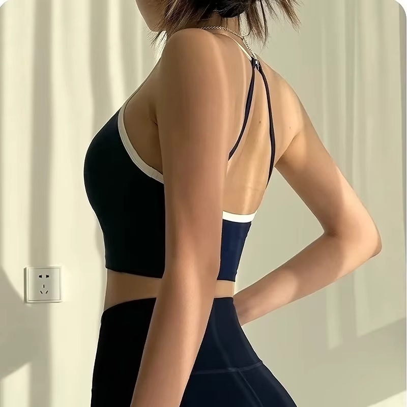 Soutien-gorge de sport pour femmes, coussinet fixe antichoc, sous-vêtements de course, entraînement,