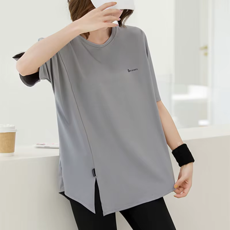T-shirt de yoga à manches courtes pour femmes, vêtements de sport doux, chemise de fitness à séchage