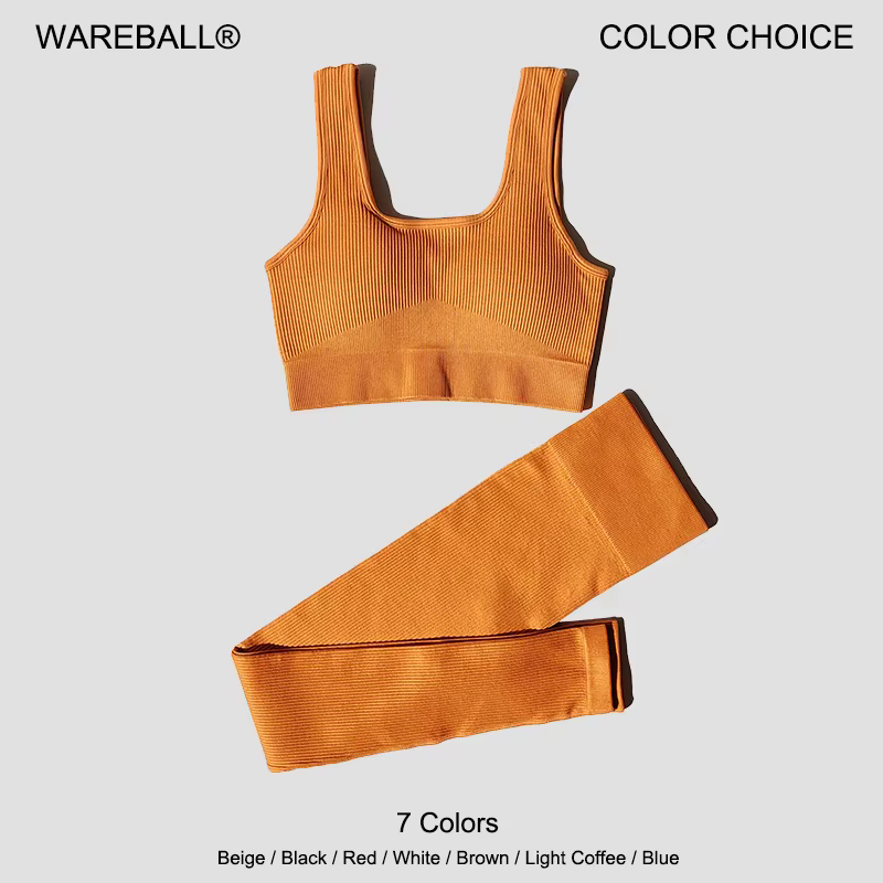 WAREBALL 2 pièces femmes ensemble de sport ensemble de Yoga sans couture costume de Fitness Leggings