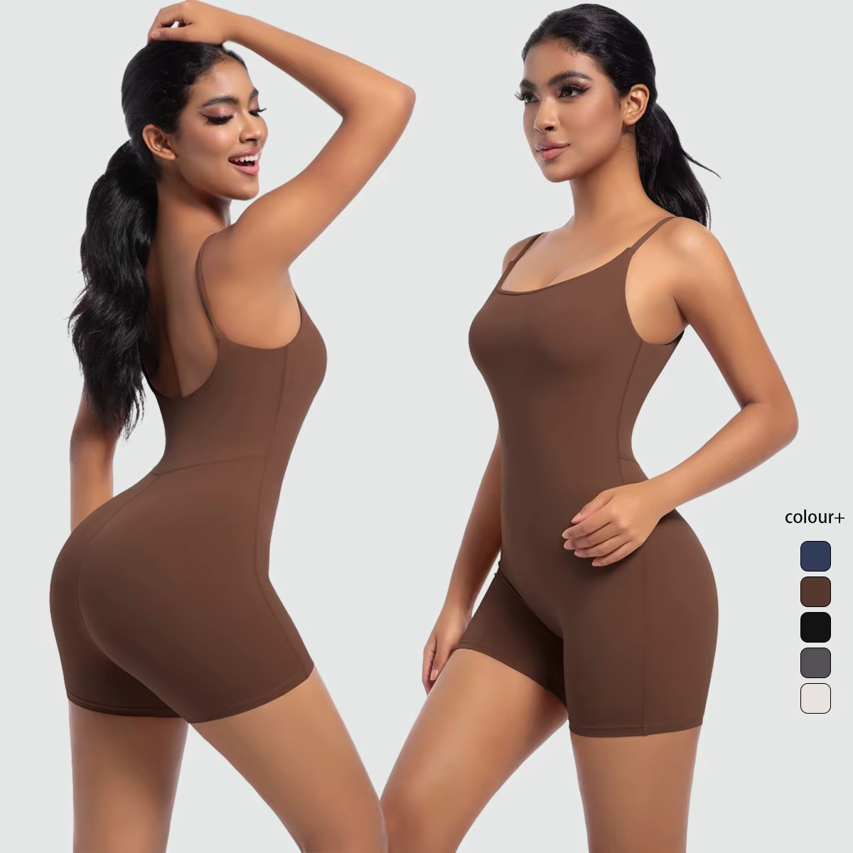Combinaison dos nu sans couture pour femme, barboteuse à bretelles, combinaison de batterie, fitness