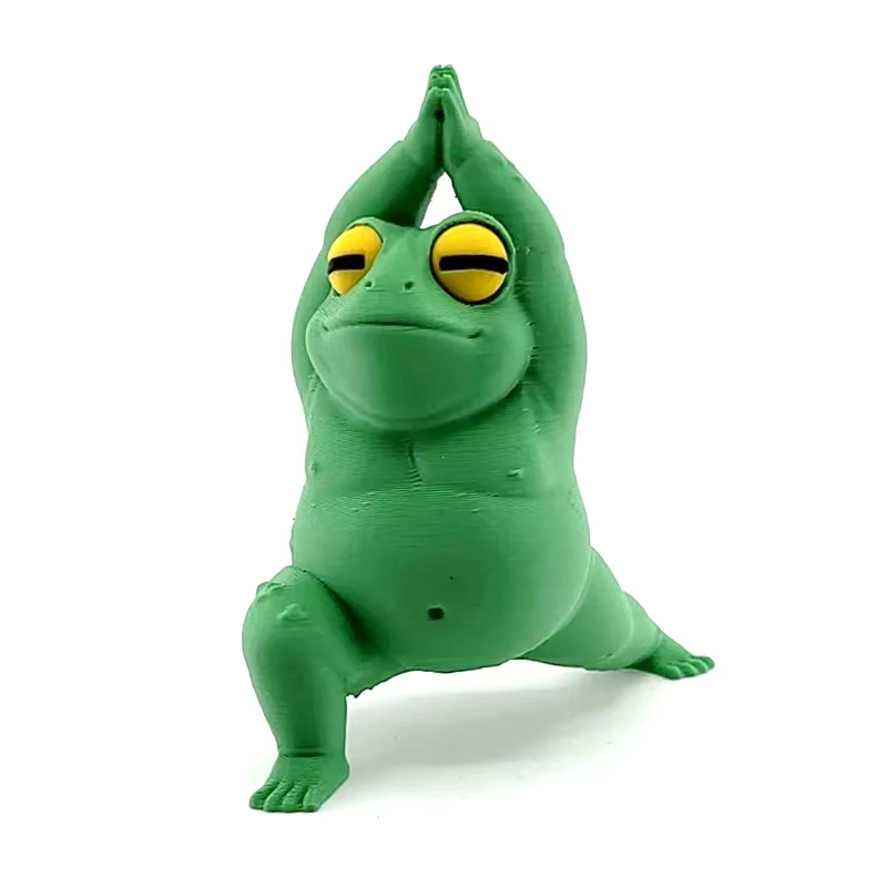 Figurine de grenouille méditative mignonne, statue de grenouille de yoga imprimée en 3D, décoration