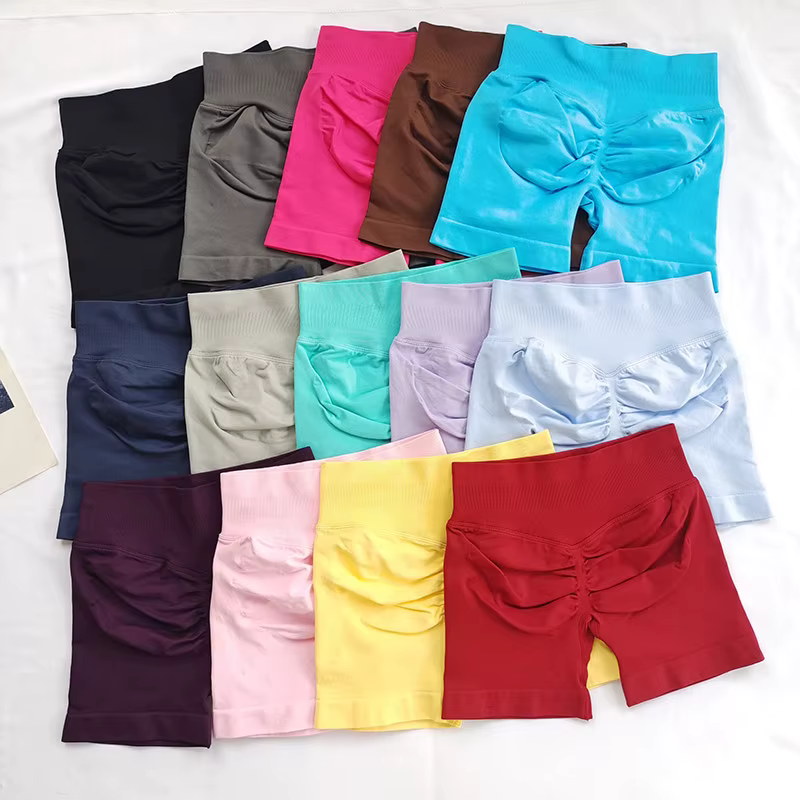 Short de fitness taille haute sans couture pour femmes: compression de contrôle du ventre, levage de