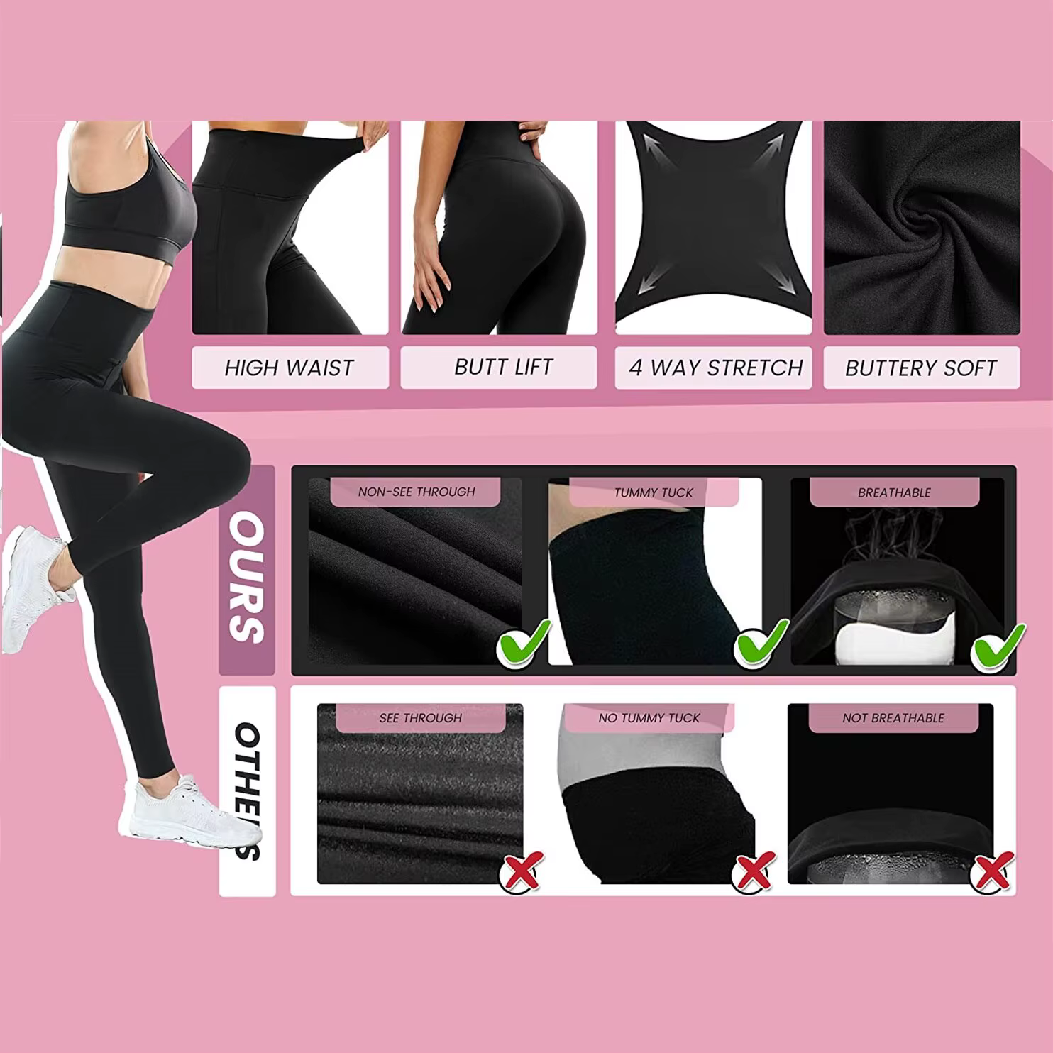 Femmes Sport Leggings Fitness Running Taille Haute Nu Sentiment Push Up Pantalon De Yoga Gym Fille C
