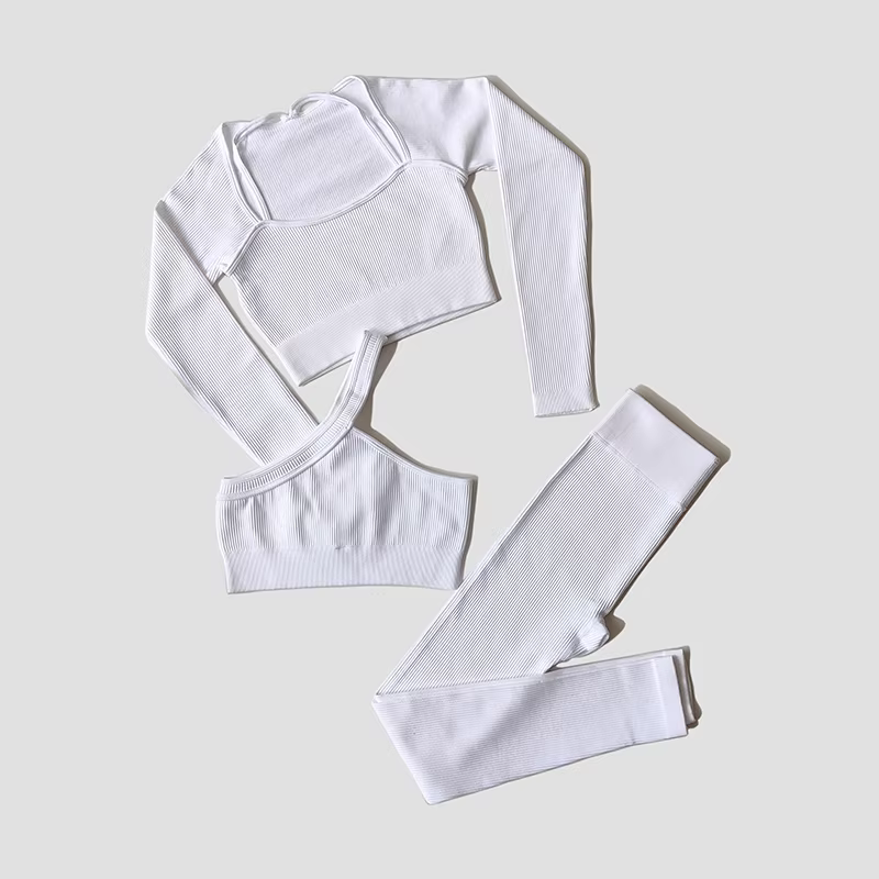 Ensemble de Yoga pour femmes, vêtements de gymnastique, survêtement, manches longues, haut court, so