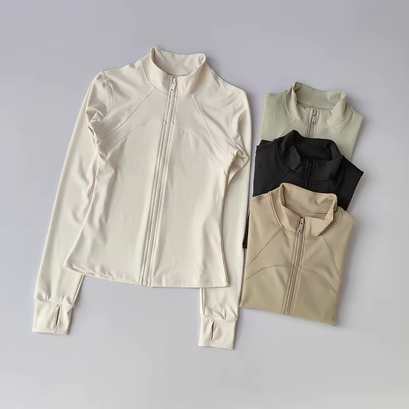 Vestes de sport pour femmes, veste de sport à manches longues à séchage rapide, manteau d'entraîneme
