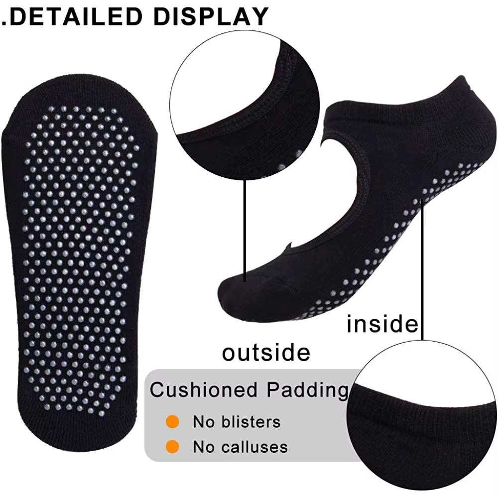 Chaussettes de Pilates antidérapantes, dos nu, en coton, pour femmes, Sport, Yoga, pantoufles de dan