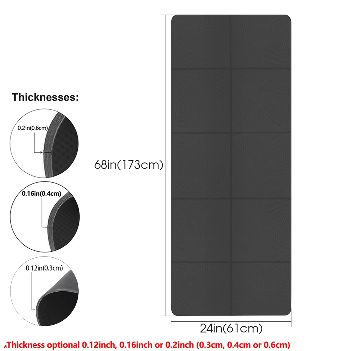 Tapis de yoga pliable écologique EVA tapis d'exercice de fitness de voyage pliant épaisseurs de 3 mm