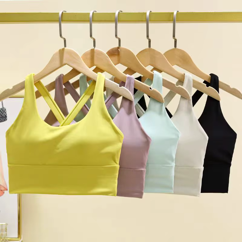 Soutien-gorge de sport à coussin fixe haute intensité, résistant aux chocs, pour course à pied, gymn