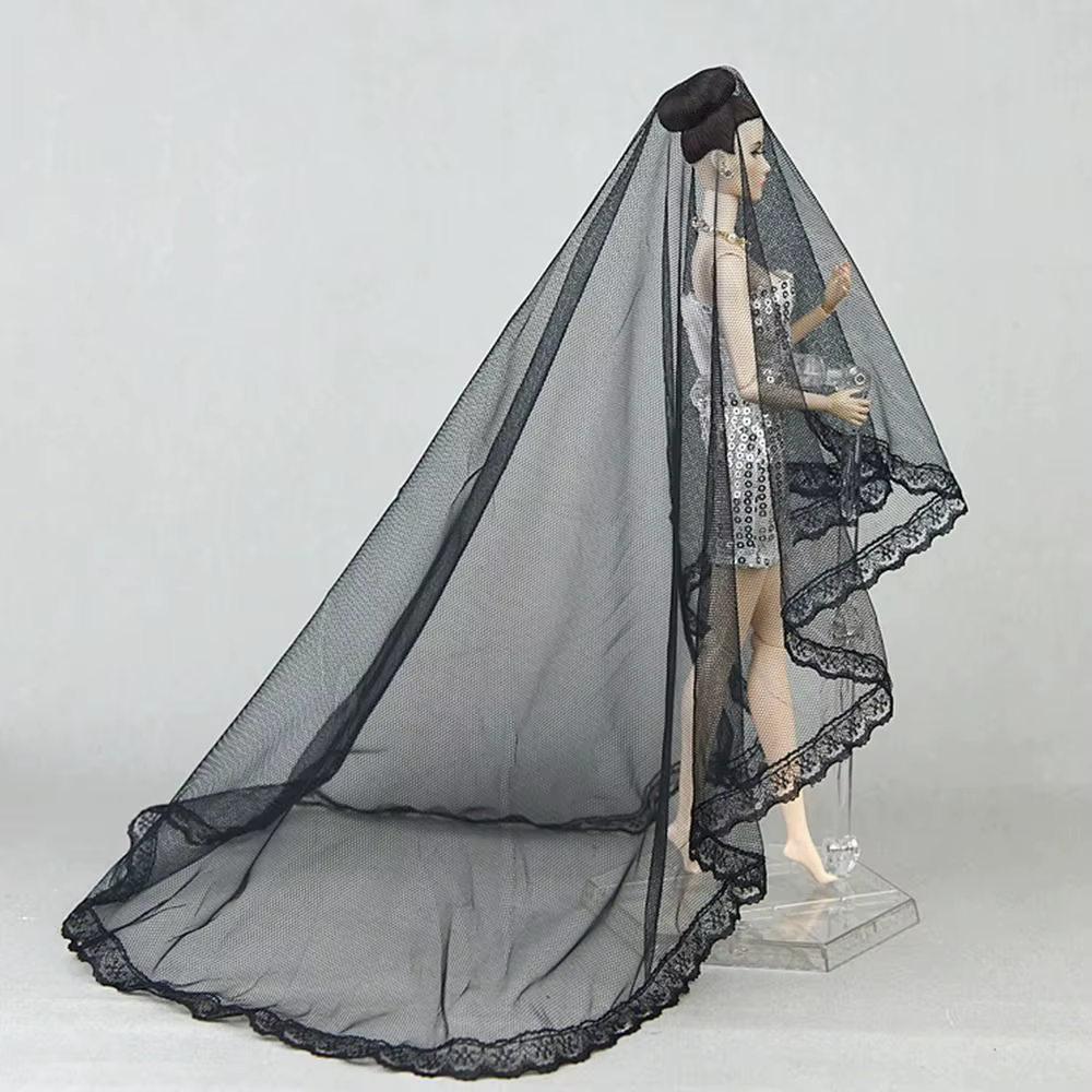 Accessoires de poupées, couvre-chef, voile de mariée blanc, voile en dentelle, coiffure longue, voil