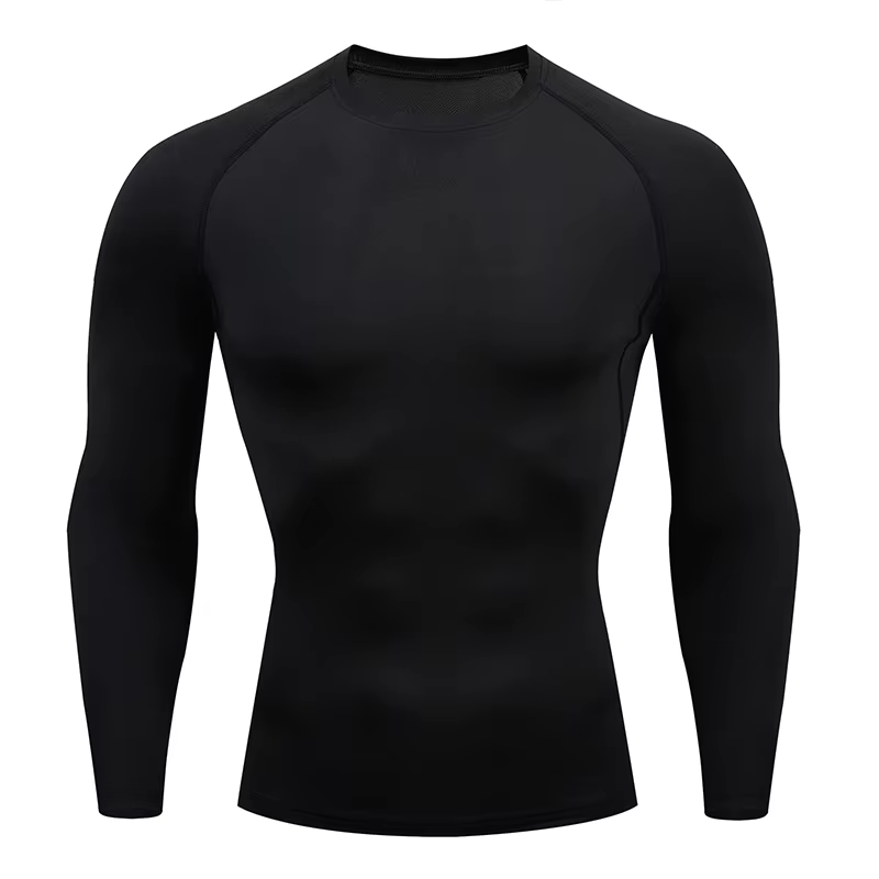 Nouveaux hommes T-Shirt de sport séchage rapide chemise de course à manches longues chemises de Comp