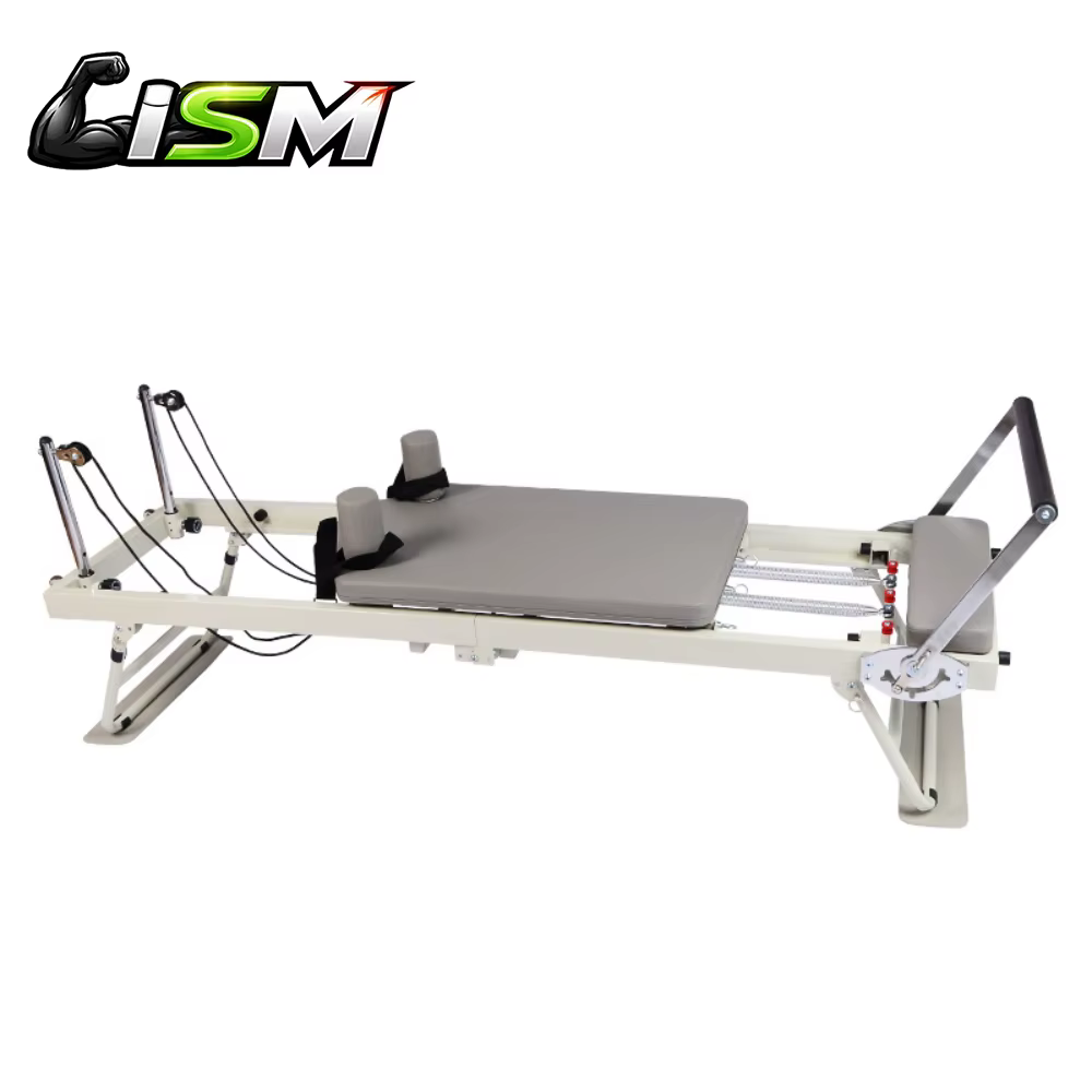 Reformer Pilates pliable avec demi-tournebuckle, lit rétractable et détachable, structure en acier,