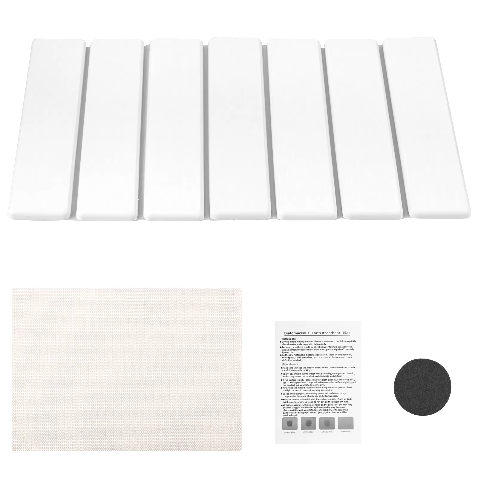 Tapis de séchage en pierre pliable, antidérapant, réutilisable, pour vaisselle, drainage, ustensiles