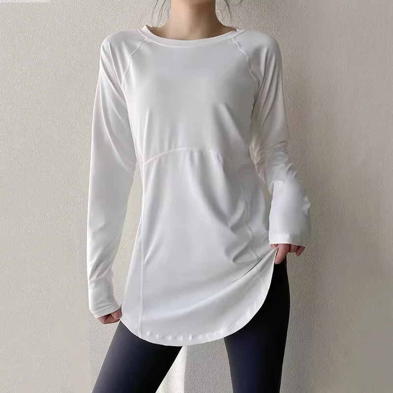 Vêtements de yoga à manches longues pour femmes, vêtements de sport pour femmes, chemisiers de cours