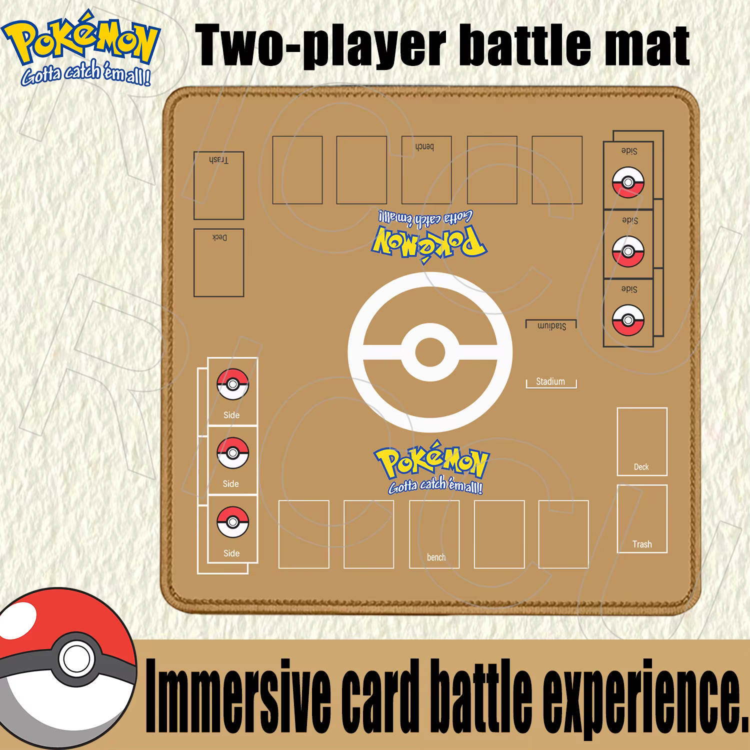 Tapis de bureau pour cartes de jeu Pokemon, accessoires pour cartes de jeu doubles, tapis de combat