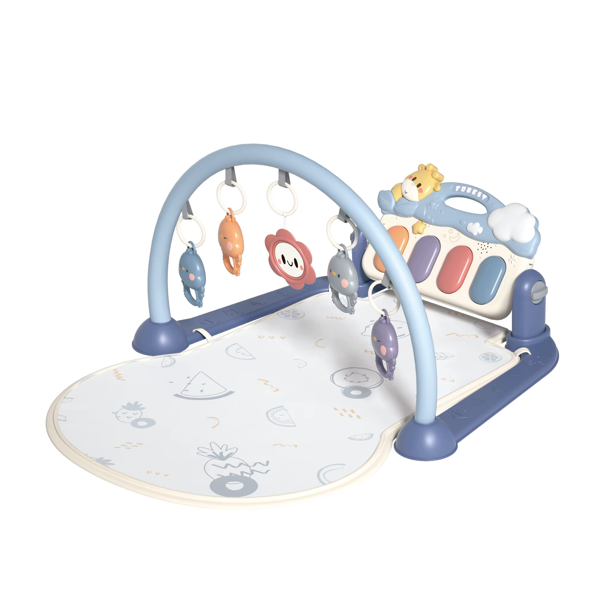 Activité de jeu pour bébé, gymnastique avec Piano, hochets suspendus, tapis de ventre rembourré doux
