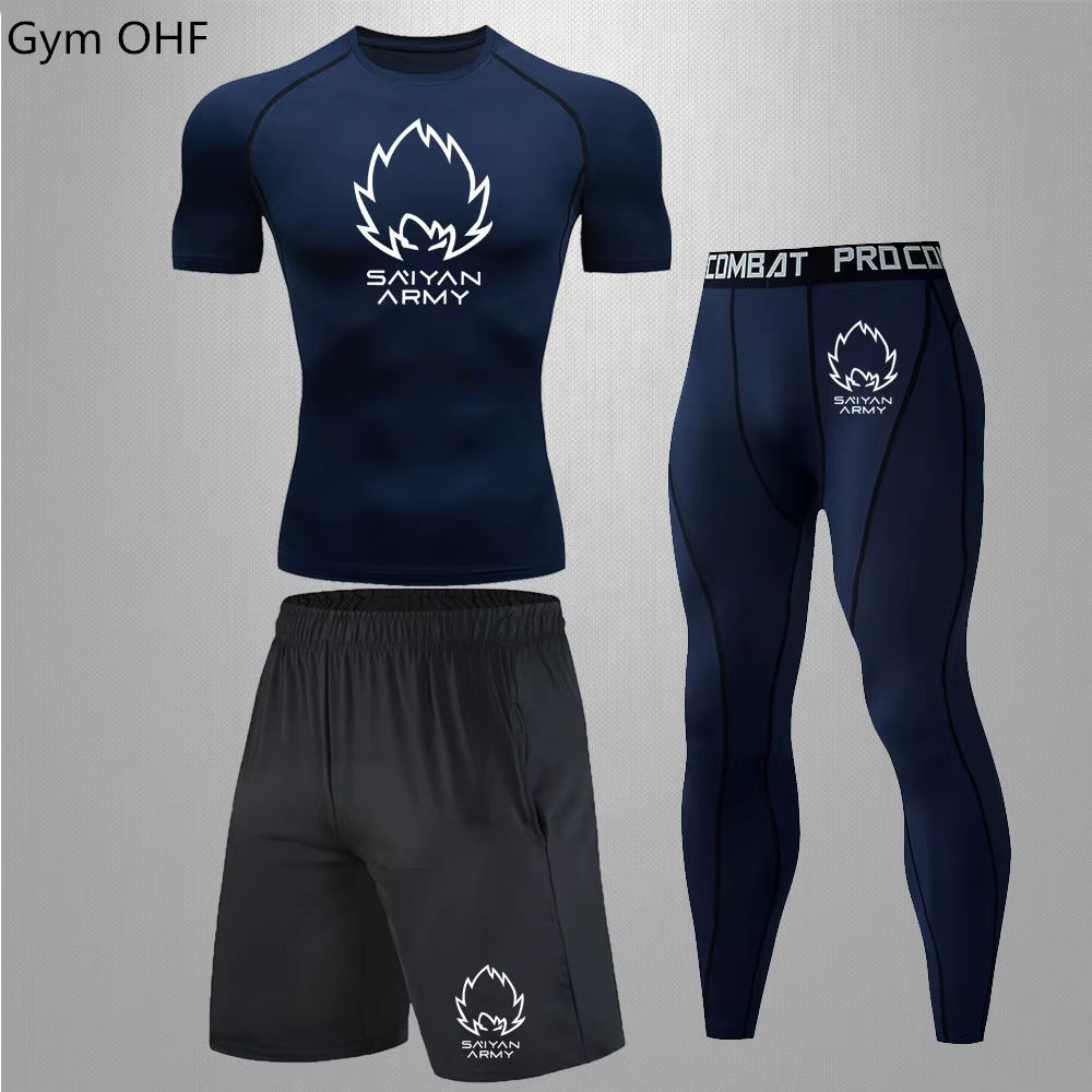 Goku Rashguard survêtement hommes survêtement ensembles pour hommes salle de sport Fitness course sé