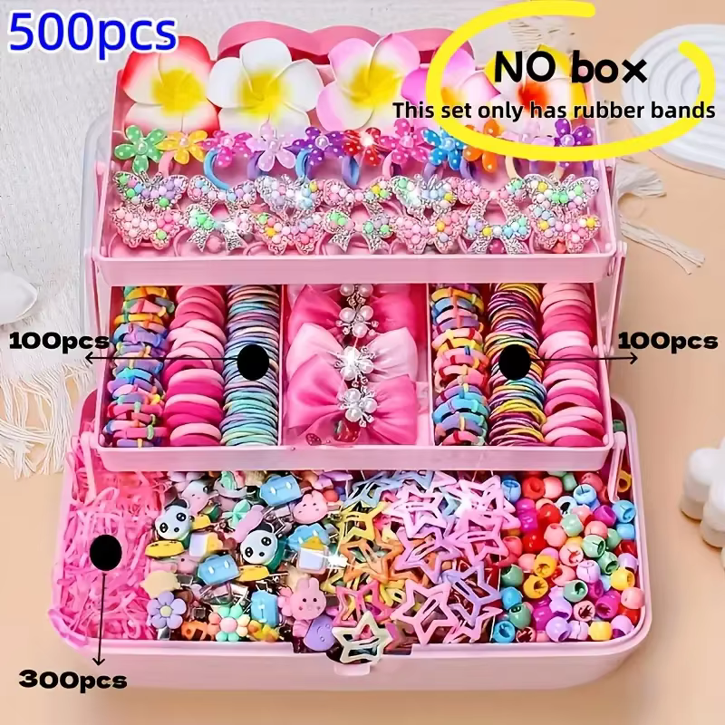 500/551 pièces d'un ensemble d'accessoires pour cheveux pour fille Saint Valentin sur le thème rose.