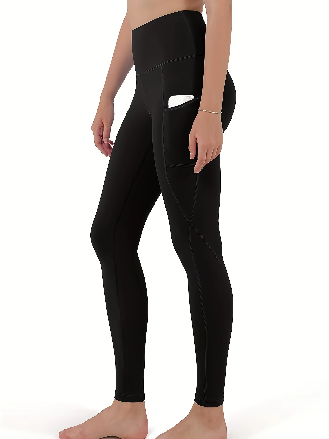 Leggings doublés en polaire avec poches pour femme – Leggings d'hiver thermiques et chauds pour femm