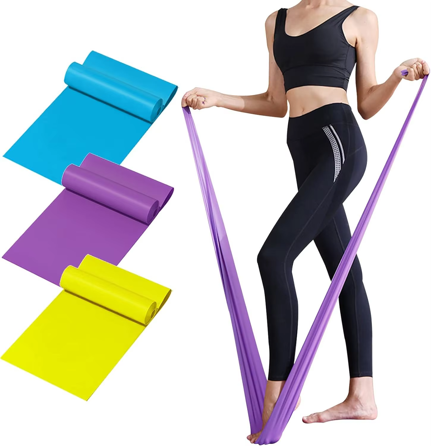 Bandes élastiques de Yoga portables, Pilates, cercle de hanche, bandes d'extension, Tension en Latex