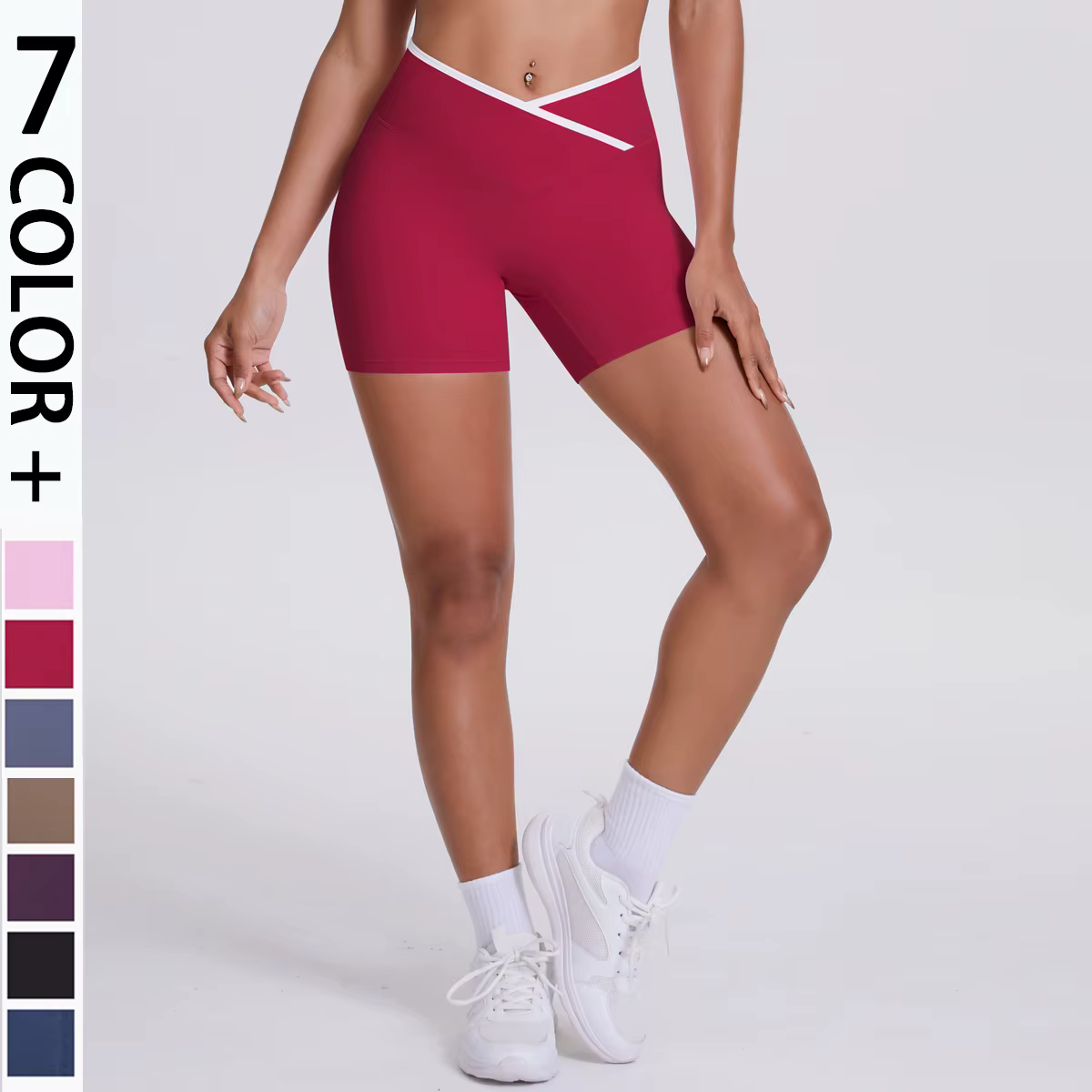 Short de Yoga taille haute pour femmes, Design croisé, séchage rapide, respirant, été, entraînement,