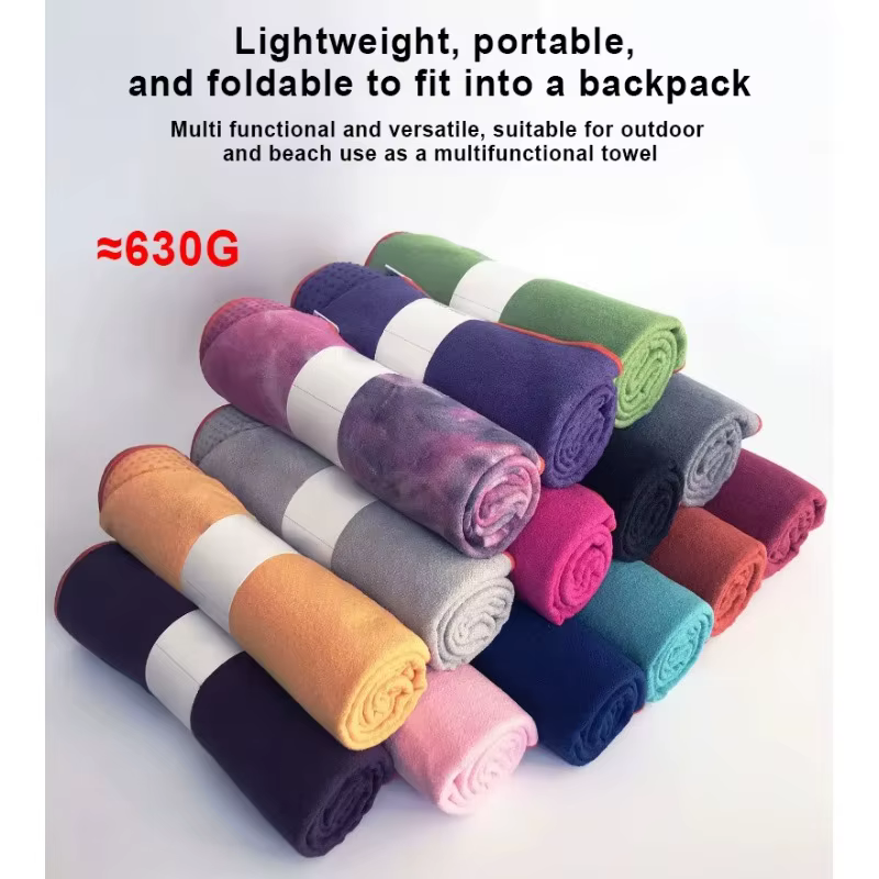 Serviette de tapis de Yoga absorbant la sueur, serviette d'entraînement pliable et antidérapante pou