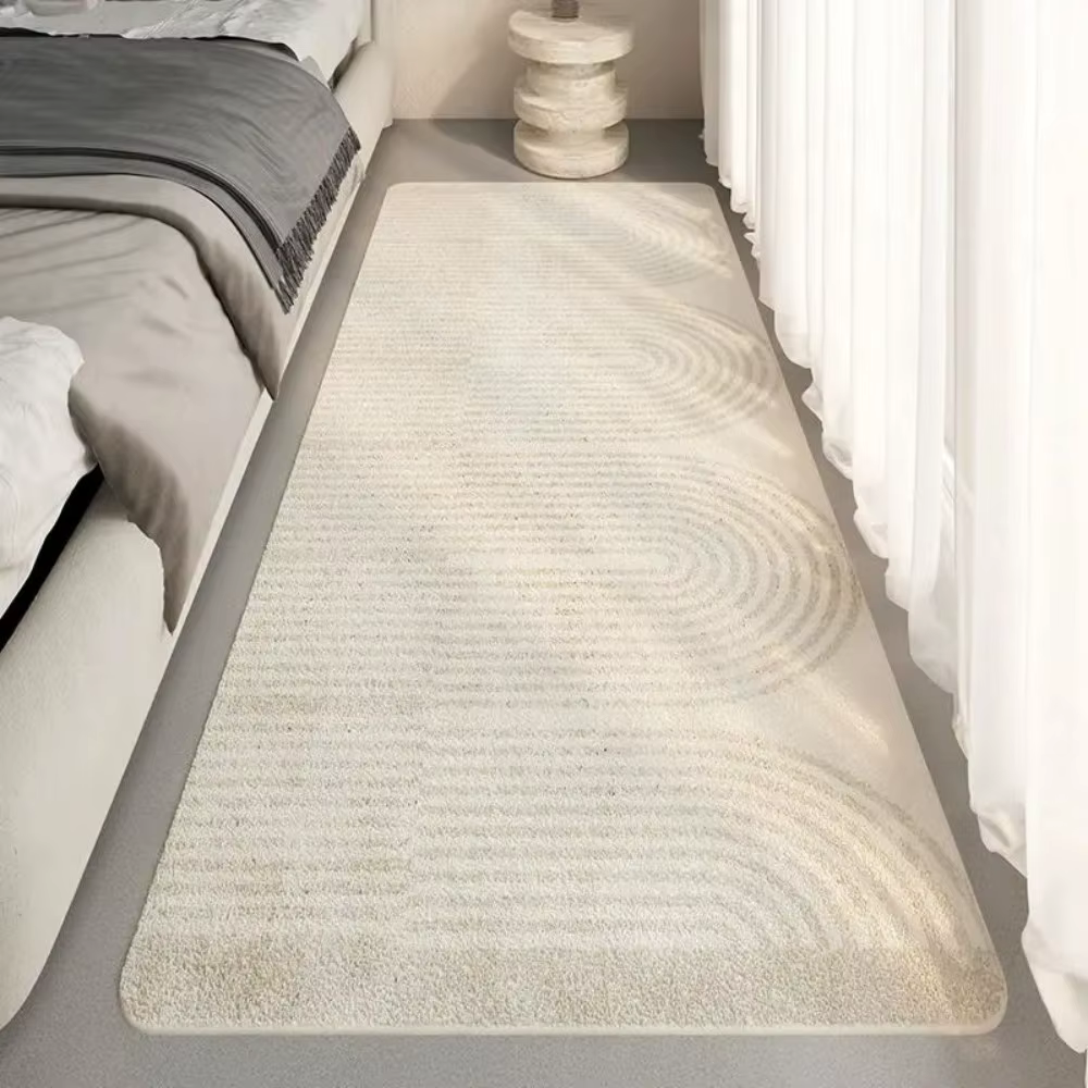 VIKAMA Tapis à poils rayés Tapis antidérapant adapté aux chambres à coucher et aux salons Tapis doux