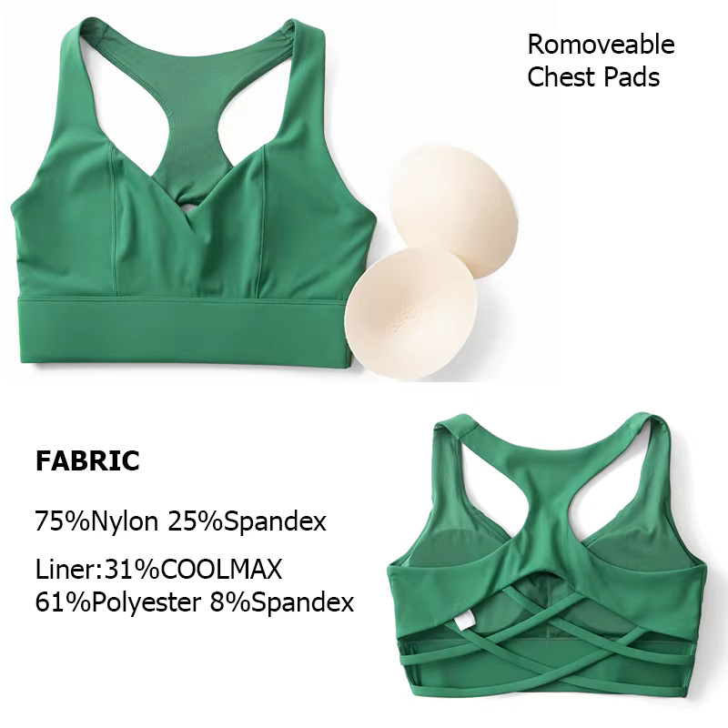 Soutien-gorge de sport pour femme, extensible, doux, froncé, push-up, haute performance, respirant,