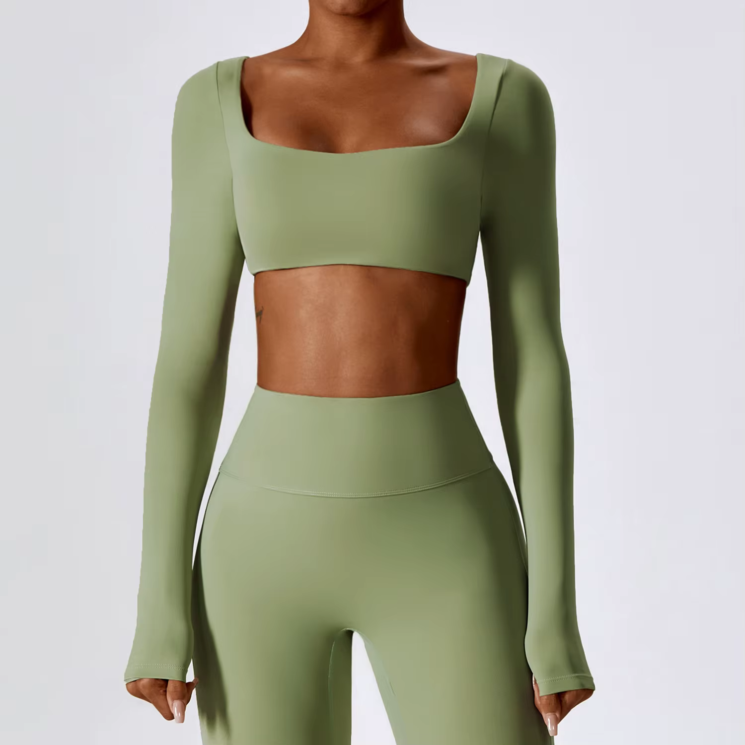 Chemises de Yoga Sexy haut court manches longues chemises pour femmes Yoga sport Fitness vêtements d